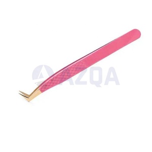 Ensemble de pinces à cils roses en acier inoxydable pour salons de beauté et studios cosmétiques, outils d'extension de cils de haute qualité, sans rouille - Product Image 3