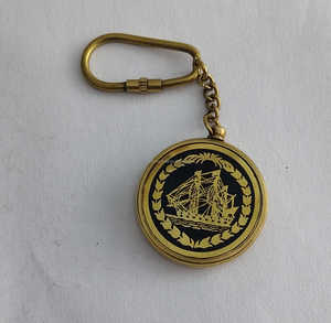 Mini boussole en laiton, porte-clés vintage, nautique, légère, faite à la main, personnalisable, boussole de poche, mousqueton, portable, pour l'extérieur - Product Image 3