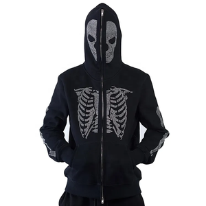 Wholesale Best Quality Winter Full Zip Hoodie Heavyweight Custom Design Solid Colors Fleece Puff Printing Breathable Hoodies - Product Image 4