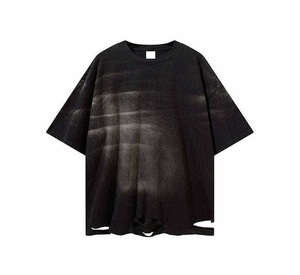 Camiseta 100% Algodón con Lavado Ácido y Efecto Desgastado, Ajuste Oversize, Textura Agrietada, Estilo Urbano Vintage, Venta al por Mayor, Logotipo Personalizado - Product Image 3