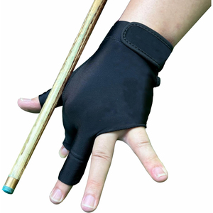Guante de billar y snooker para mano derecha, medio dedo, poliéster, cierre de gancho y bucle, unisex, para uso deportivo en todas las estaciones - Product Image 1