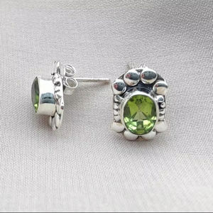 Pendientes de Peridoto en Plata de Ley 925 con Baño de Oro, Gema Verde Natural, Joyería Hecha a Mano, Regalo para Mujer, Venta al Por Mayor, OEM - Product Image 1