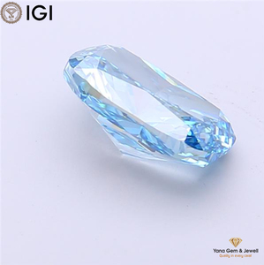 เพชรทรงคุชชั่น ได้รับการรับรองจาก IGI เพชร CVD ผลิตในห้องปฏิบัติการ น้ำหนัก 3.51 กะรัต ความสะอาดระดับ VS1 สีฟ้าสดใส สวยงาม ประดับกลางแหวน - Product Image 3