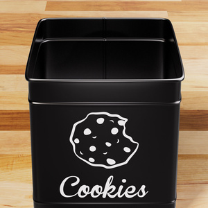 Kitchen Counter Decorative Metal Storage Box <b>Cookie</b> <b>Jar</b> with Airtight Bamboo Lid Party-Ready Large Capacity - Product Image 3