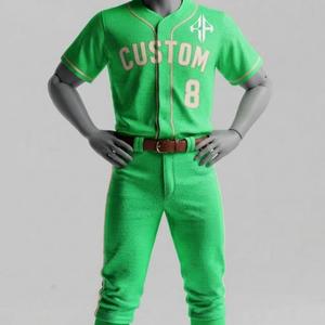 Uniforme de Béisbol Sublimado con Logotipo Blanco para Hombre, 100% Material de Alta Calidad, Corte Regular, Cierre de Botones, Manga Corta - Product Image 1