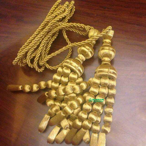 Premium Quality Gold Metallic Thread Priest Borlas Bolitas Tassel Set Handwork Cincture <b>Cord</b> Tassels Pearls Vestments <b>Curtain</b> - Product Image 5