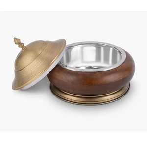 Juego de 3 Cazuelas de Madera, Recipientes para Mantener la Comida Caliente con Tapas Abatibles, Diseño de Lujo Hecho a Mano - Product Image 4