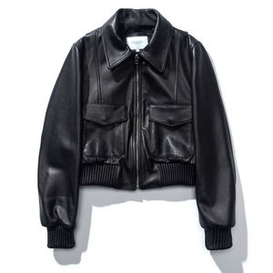 <b>Spark</b> Clothing Custom Label Men's Genuine Leather <b>Jackets</b> <b>Black</b> Zipper Closure Turn Collar Casual Autumn Regular Fit Vintage - Product Image 1