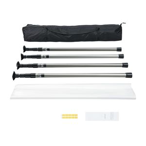 Poteaux télescopiques anti-poussière de 12 pieds, 4 poteaux, sac de transport en film plastique de 32,8x13,12 pieds, système de barrière anti-poussière de 13,12 pieds, outils de nettoyage - Product Image 2