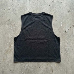 Men Faded Black Boxy Fit Sleeveless Tank <b>Top</b> Heavyweight Cotton <b>Cropped</b> Streetwear Vintage Stonewashed Quick Dry Breathable - Product Image 2