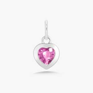 Heart Cut Pink Sapphire Gemstone Charm Bezel Set 14k 18k <b>Solid</b> <b>Gold</b> Minimalist Dainty Elegant Layering Jewelry <b>Pendant</b> Wholesale - Product Image 5