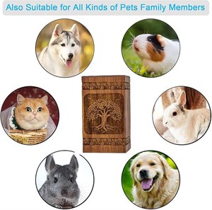 Urne funéraire artisanale en bois avec arbre de vie sculpté, urne de crémation pour cendres humaines, souvenir commémoratif, urnes faites à la main - Product Image 3