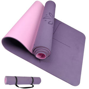 Tapis de yoga léger en PVC de haute qualité, double couche, antidérapant, avec sangle de transport pour l'entraînement physique - Product Image 1