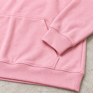 Sudadera con Capucha Rosa Unisex, Corte Holgado, Material de Felpa, Color Sólido, Estilo Casual, Largo Regular, Ropa de Otoño - Product Image 3