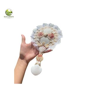 Handheld <b>Mirror</b> Shell Pearl Decorated Desktop <b>Makeup</b> <b>Mirror</b> Single Side - Product Image 3