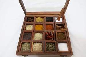 Large Luxury Wooden Eco-Friendly Dishwasher Safe Adjustable Coarseness Spice <b>Box</b> Multi-Layer Compartments <b>Herbs</b> Condiments Seeds - Product Image 4