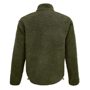 Chaqueta de Forro Polar Sherpa para Hombre al por Mayor, con Cremallera Completa, Gruesa y Cálida, Cuello Alto, Multibolsillos, Abrigo Teddy de Invierno, OEM MOQ - Product Image 4