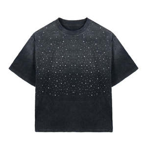 T-shirt surdimensionné 100 % coton respirant pour homme, personnalisé OEM ODM avec impression DGT, effet délavé à l'acide - Product Image 1