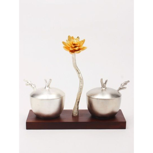 Copper Stainless Steel <b>Snack</b> <b>Bowls</b> Set With Lids Airtight Modern Design For Party Use - Product Image 2
