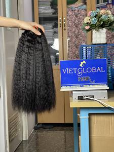 Hot Kinky Straight Yaki Style 100% paquets de cheveux vierges vietnamiens bruts non transformés Extensions de trame cheveux de couleur naturelle - Product Image 5