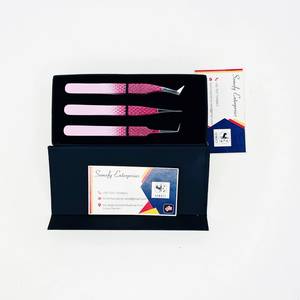 Pinzas para Pestañas Profesionales de Acero Inoxidable, Curvas en Forma de L, Puntas Anguladas, Pinzas de 90 Grados para Extensión de Pestañas de Volumen - Product Image 6