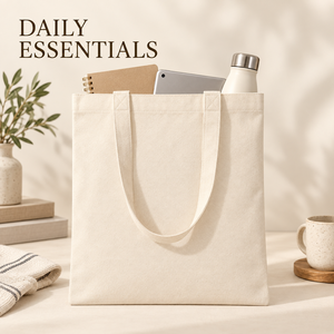 Juego de Bolsas de Lona Impermeables, Bolsas de Compras Reutilizables Lisas de Varios Tamaños con Asas Reforzadas - Product Image 2