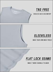 Débardeurs pour hommes UPF 80+ Protection solaire 100% coton Col rond Sans manches Évacuation de l'humidité Athlétique Gym Entraînement Musculation - Product Image 3