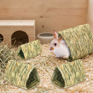 Casa para Mascotas de Hierba Natural, Túnel Tejido para Conejos, Hámsteres, Juguete Masticable Ecológico y Nido para Animales Pequeños - Product Image 4