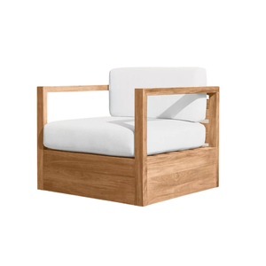 Sillón de Exterior Moderno y Minimalista, Estructura Arquitectónica de Teca Premium, Cojín Confortable, Muebles de Lujo para Todo Tipo de Clima - Product Image 4