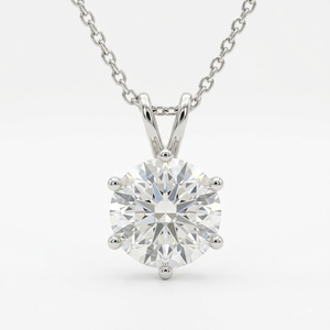 Pendentif solitaire en diamant rond taille brillant en or blanc et jaune 18 carats pour femme, certifié IGI, clarté D VVS1, cadeau de fiançailles classique - Product Image 1