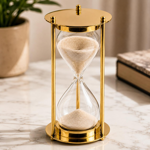 Messing 5-Minuten-Sanduhr Tischuhr mit Elegantem Vintage-Stil für Zuhause, Büro und Schreibtisch-Dekoration - Product Image 1