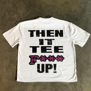 เสื้อยืดทรงบ็อกซี่คุณภาพสูงสำหรับผู้ชาย สไตล์สตรีทแวร์ ทรงหลวม พิมพ์ลายสกรีน - Product Image 6