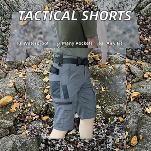 Shorts tactiques personnalisés pour hommes en polyester/coton 220g, imperméables, séchage rapide, décontractés, taille mi-haute, multi-poches - Product Image 2