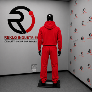 Ensemble de survêtement rouge oversize pour homme, streetwear personnalisé, sweat-shirt à capuche et pantalon large à boutons-pression, vente en gros de vêtements de sport - Product Image 4
