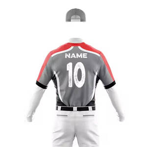 ชุดเบสบอลผู้ชายราคาส่ง เสื้อเจอร์ซีย์โพลีเอสเตอร์แบบกำหนดเอง กางเกงเซ็ตพรีเมียม ระบายอากาศได้ดี น้ำหนักเบา สำหรับทีมกีฬา - Product Image 5