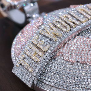 Breloque Lettre du Monde Plaqué Or Incrustation Cristal Style Hiphop Bijou Unisexe Cadeau - Product Image 1