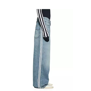 Baggy <b>Jeans</b> Pants Unisex New Custom Made Designs Embroidery Printing Streetwear Fashion Washed Wide Leg Baggy <b>Jeans</b> Pants - Product Image 5