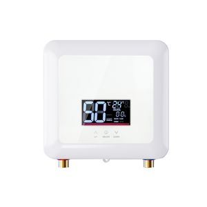 Scaldabagno Elettrico Istantaneo Smart 5500W Bianco Senza Serbatoio con Display Digitale LED 110V, Struttura in Acciaio Inossidabile per Doccia RV - Product Image 1