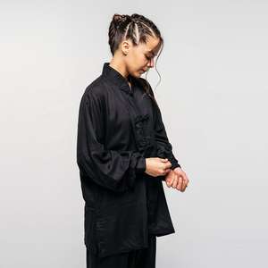 Dernier modèle de costume de kung-fu et de tai-chi personnalisé, 2 pièces (chemise et pantalon), avec impression de logo personnalisée, en polyester/nylon - Product Image 3