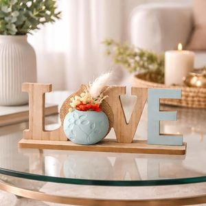 Bamboo Family Letter Table <b>Baptism</b> <b>Decor</b> Freestanding Contemporary Design Stocked Self-adhesive Home Office Shelf Display - Product Image 3