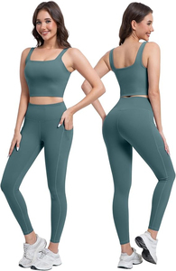 Women's 2 piece set Yoga Wear Cotton Women's Sets From Pakistan Yoga Set with Highest Quality Bra Top and <b>Fleece</b> <b>Legging</b> - Product Image 3