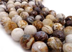 ลูกปัดหินแจสเปอร์ลายม้าลายสีน้ำตาลธรรมชาติทรงกลมเหลี่ยมเพชรพลอย สีน้ำตาลขาวสวยงาม คุณภาพสูง - Product Image 6