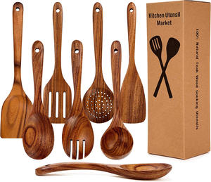Juego de cubiertos de madera de acacia, mango, pino, madera roja y otras maderas disponibles con diseño personalizado por M.I.G. EXPORTACIONES. - Product Image 5