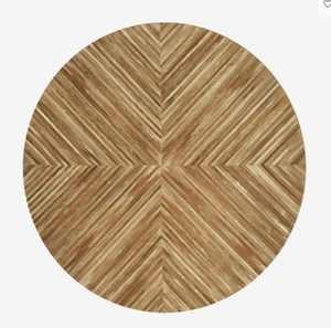 Wholesale Handmade <b>Round</b> Hair On Cowhide Leather Rug | Geometric Patchwork Cowhide Area <b>Carpet</b> for Living Room & Home Decor - Product Image 2