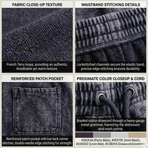 Pantalones Cortos Bermuda de Algodón Lavado para Hombre, Cintura Media, Cordón Ajustable, Color Sólido, Tejido Transpirable - Product Image 6