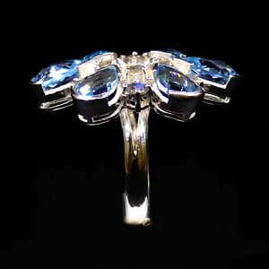 Wedding Wear 925 Sterling Silver Silver Plated Jewelry Blue Topaz Gemstone Women Wear Classic <b>Couple</b> <b>Ring</b> - Product Image 4