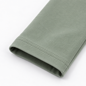 Leggings longs pour femmes, vert sauge, taille haute, respirants, en jersey de bambou et élasthanne, extensibles, coupe skinny, doux, décontractés, sportifs - Product Image 4