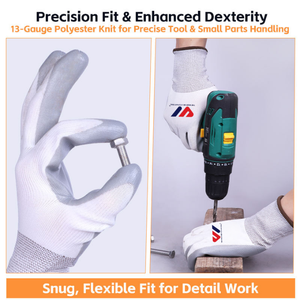 Industrial Nitrile PU Coated <b>Gloves</b> Nylon Polyester Knit Lightweight Breathable Grip Safety <b>Gloves</b> for Mechanical Automotive - Product Image 4