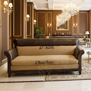 Sofá de cuero de lona de tres plazas de último diseño para hotel disponible para compradores mayoristas a precio de mercado confiable - Product Image 1