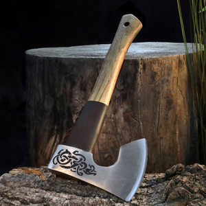Hache à main de survie portable OEM personnalisée 360 mm, style Tomahawk nordique, légère (420 g), pour camping en extérieur, cadeau souvenir de collection haut de gamme - Product Image 4